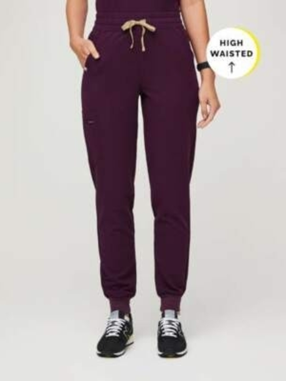 BNWT Figs Deep Purple High Waisted Zamora Jogger Scrub Pants Size Small